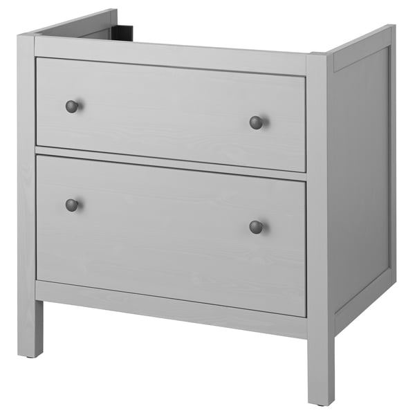 HEMNES Meuble-lavabo à tiroirs, gris, 30x32 3/8 "