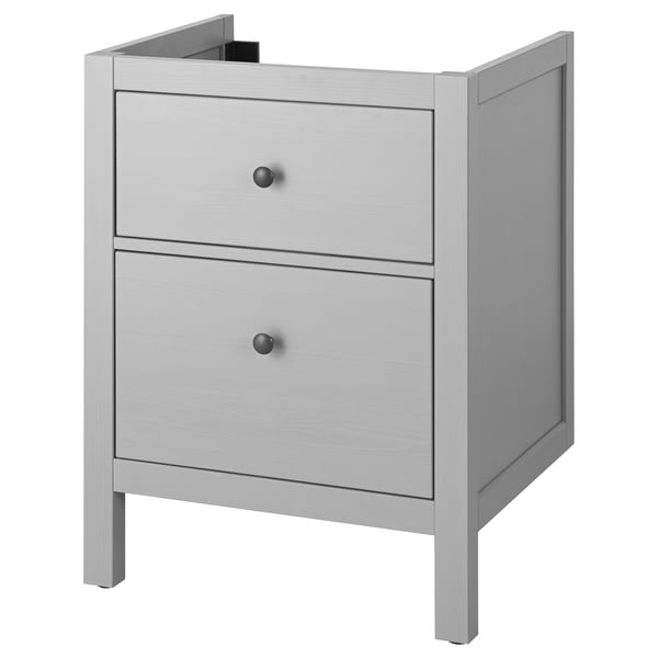 HEMNES Meuble-lavabo à tiroirs, gris, 24x32 3/8 "