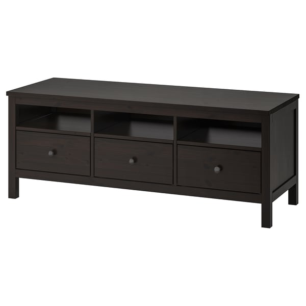 HEMNES Meuble télé, brun-noir, 58 1/4x18 1/2x22 1/2 "