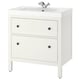 HEMNES / ORRSJÖN Meuble sdb avec tiroirs/lavabo, blanc, 31x21 3/4x34 7/8 "