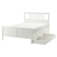 HEMNES Struct lit+2 btes de rangement, teinté blanc/Luröy, Très grand 2 places