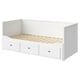 HEMNES Structure lit d'appoint à 3 tiroirs, blanc, 1 place