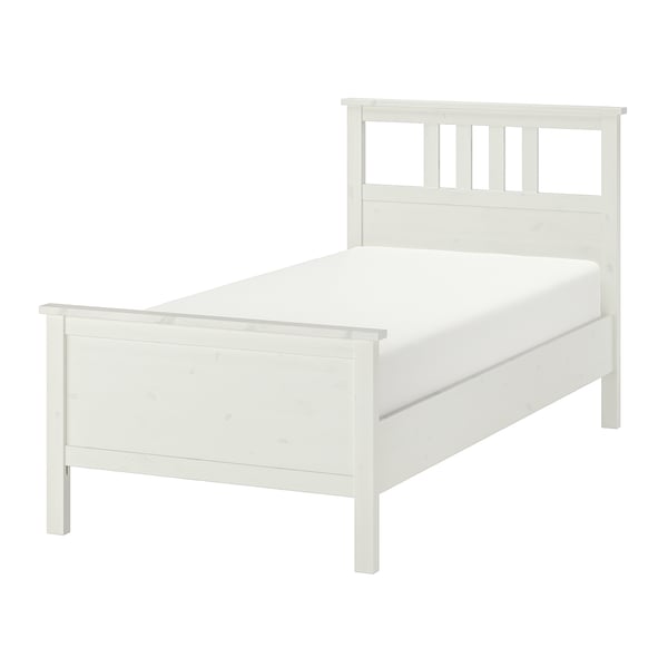 HEMNES Structure lit, teinté blanc, 1 place