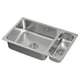 HILLESJÖN Évier à encastrer 1½ bac, acier inox, 29 1/2x18 1/8 "