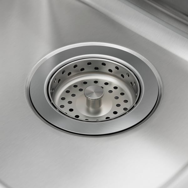 HILLESJÖN Évier à encastrer 1½ bac, acier inox, 22 7/8x18 1/8 "
