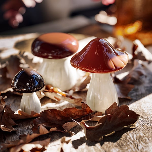HÖSTAGILLE Décorations 3 pcs, champignon