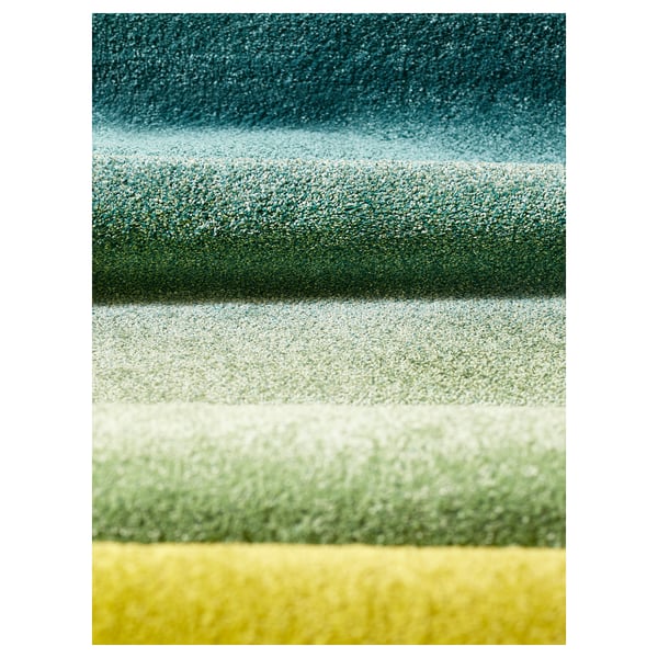 HOTELLRUM Tapis à poils longs, bleu/vert jaune, 5 ' 3 "x7 ' 7 "