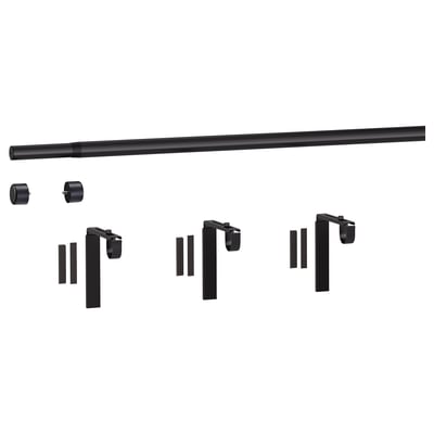 HUGAD Ens. tringle à rideaux, console mur/plafond/avec embouts blanc, 47 ¼-82 ¾ "
