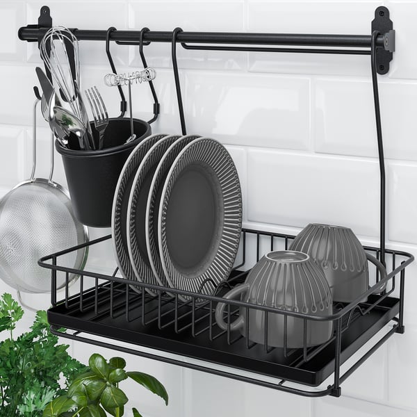 HULTARP Égouttoir à vaisselle, noir