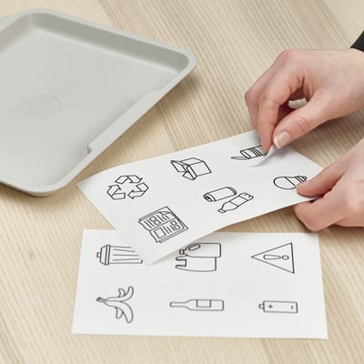 HUSBONDE Lot autotcollants, 12 pièces, tri sélectif