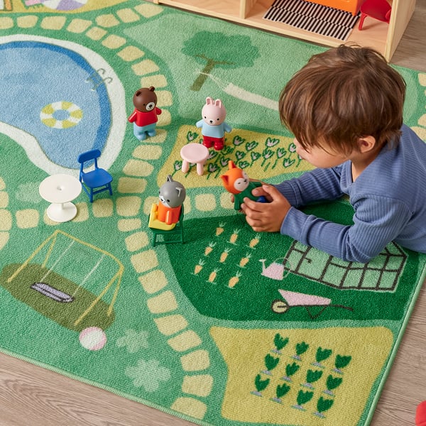 HUSSPARV Tapis, vert, 3 ' 3 "x4 ' 4 "