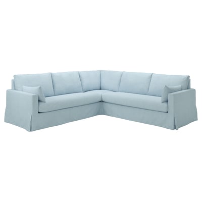 HYLTARP Canapé d'angle, 4 places, Kilanda bleu pâle