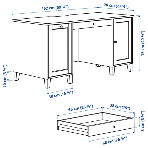 IDANÄS Bureau, brun, 59 7/8x27 1/2 "