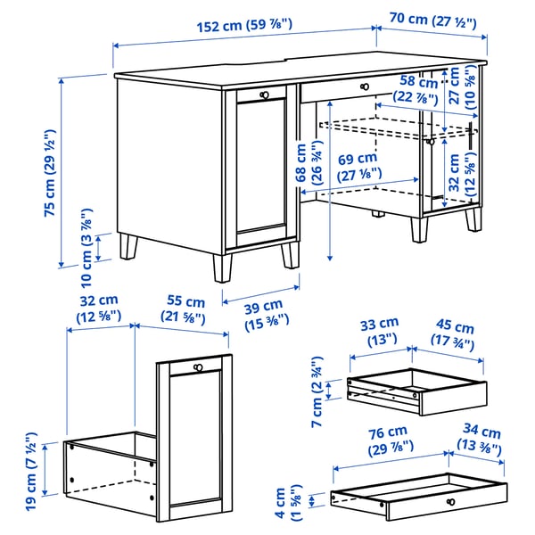 IDANÄS Bureau, brun, 59 7/8x27 1/2 "