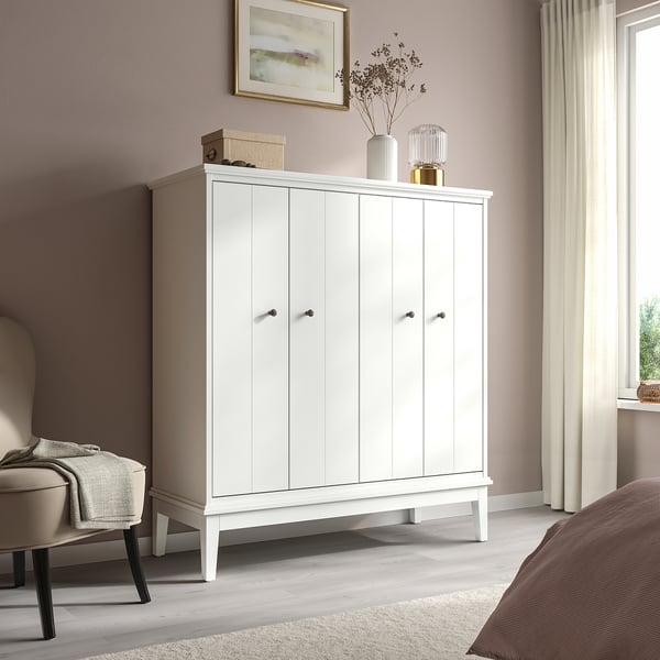IDANÄS Rangement à portes pliantes, blanc, 47 5/8x53 1/8 "