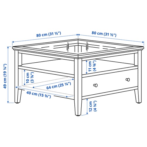 IDANÄS Table basse, blanc, 31 1/2x31 1/2 "