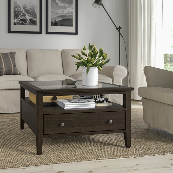 IDANÄS Table basse, brun foncé teinté, 31 1/2x31 1/2 "