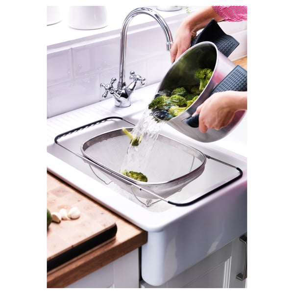 IDEALISK Passoire, acier inox/noir, 13x9 "