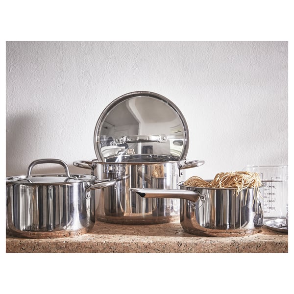 IKEA 365+ Batterie de cuisine, 6 pièces, acier inox