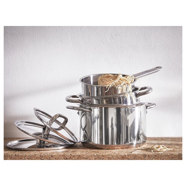 IKEA 365+ Batterie de cuisine, 6 pièces, acier inox