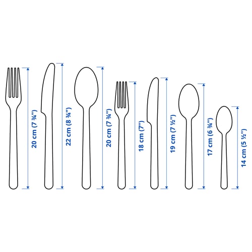 IKEA 365+ Service de couverts, 56 pièces, acier inox
