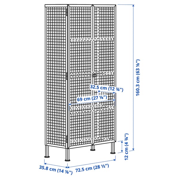 IKEA PS 2026 Vitrine, rose clair, 28 1/2x14 1/8x63 1/8 "