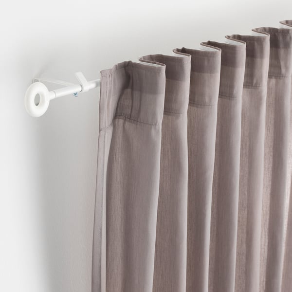 IRJA Ens. tringle à rideaux, blanc, 55 "