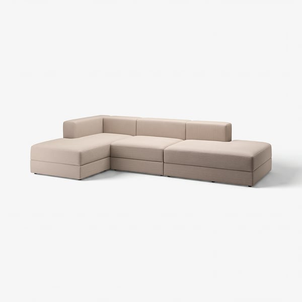 JÄTTEBO Canapé 3,5 places avec méridienne, Samsala gris-beige