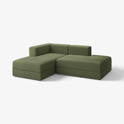 JÄTTEBO Modules méridienne, Samsala vert-jaune foncé