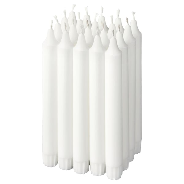 JUBLA Bougie classique non parfumée, blanc, 7 ½ " 6 hr
