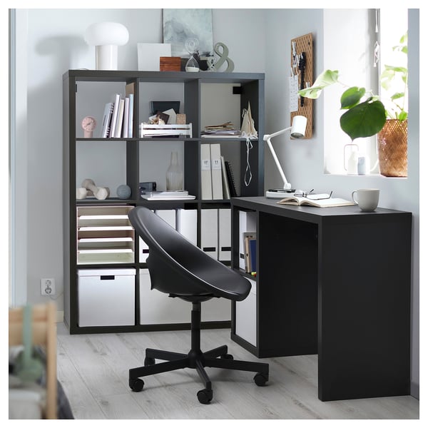 KALLAX Bureau, brun-noir, 43 3/4x15 3/8 "