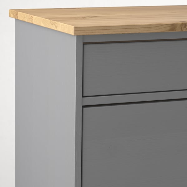 KALLSÖ Banc-coffre, gris, 31 1/2x14 3/4x21 7/8 "