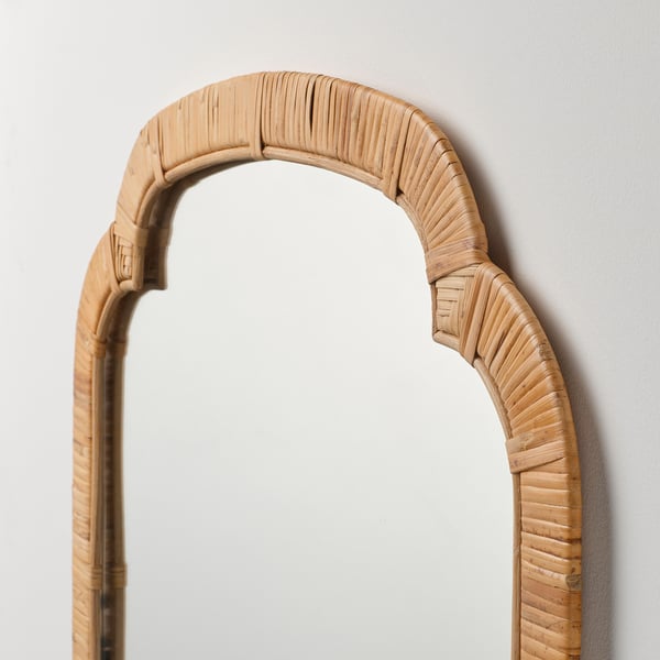 KANDLENÖT Miroir, rotin, 23 5/8x55 1/8 "