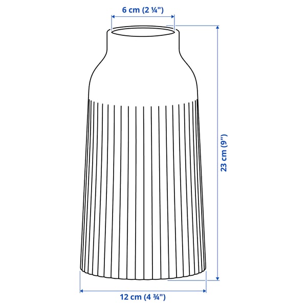 KAPKASTANJ Vase, blanc cassé, 9 "
