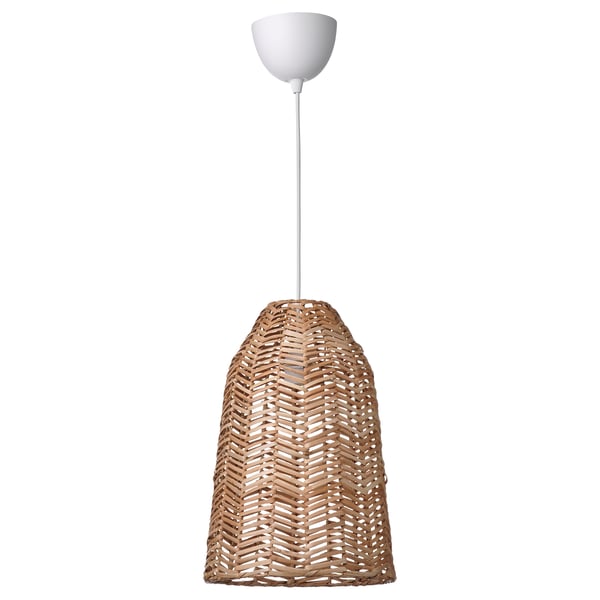 KAPPELAND / HAVSDJUP Suspension, blanc/rotin, 11 3/8 "