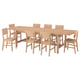 KARSKÄR Table et 8 chaises, hévéa, 94 1/2/118 1/8x39 3/8 "