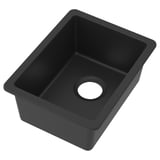 KILSVIKEN Évier à encastrer, 1 bac, noir composite de quartz, 14 1/8x18 1/8 "