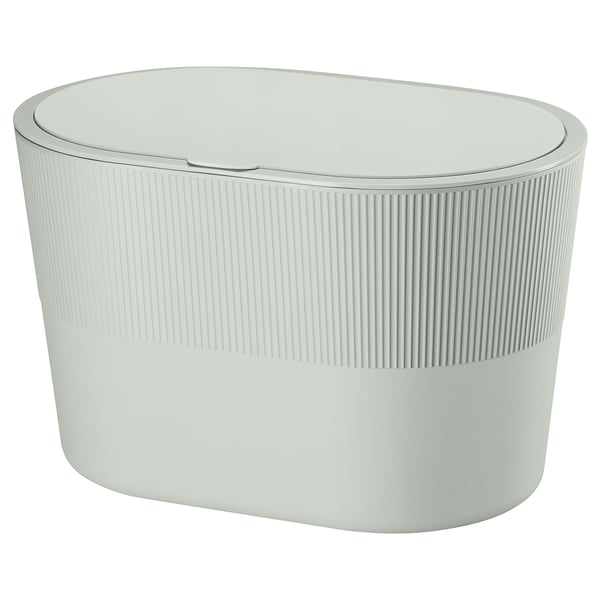 KINNASJÖ Poubelle, avec couvercle autoadhésif/vert, 1 gallon
