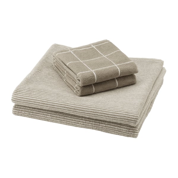 KLASESPIREA Serviette, 4 pièces, beige, 16x28/28x55 po
