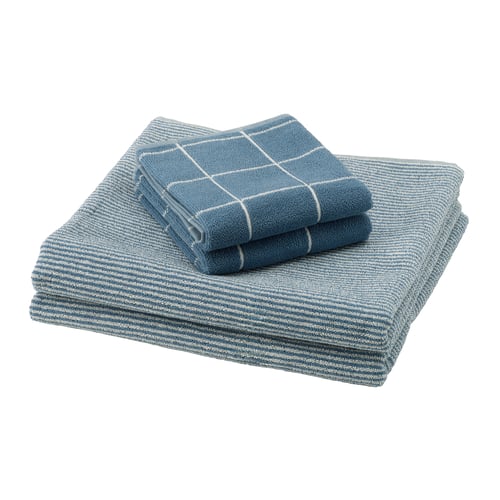 KLASESPIREA Serviette, 4 pièces, bleu, 16x28/28x55 po