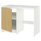 KNOXHULT Armoire inf à porte+espace ouvert, eff chêne, 48x24x36 "
