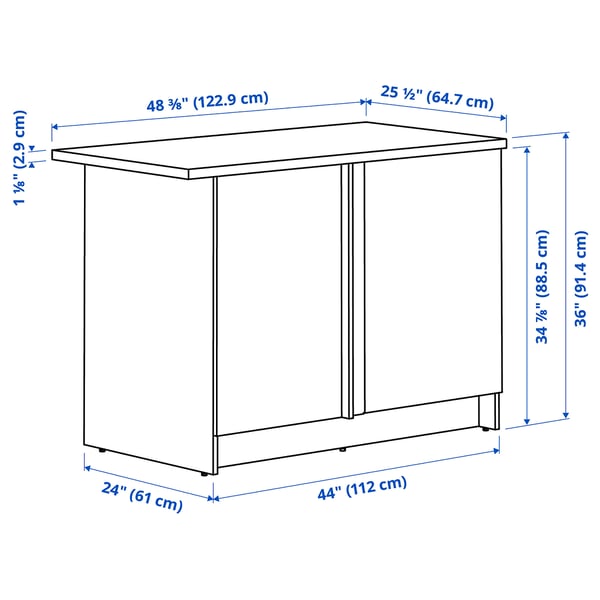KNOXHULT Armoire inférieure d'angle, eff chêne, 44x24x36 "