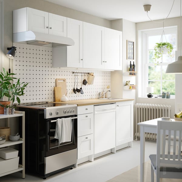 KNOXHULT Cuisine, blanc cadre, 93x24x88 "