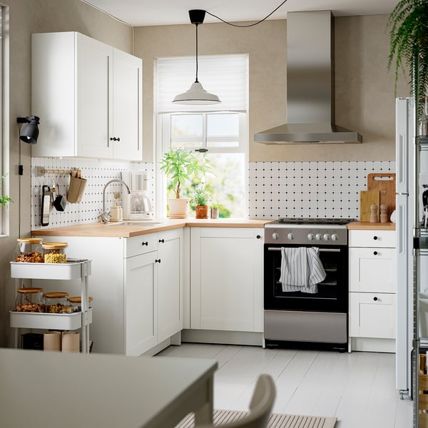 KNOXHULT Cuisine d'angle, blanc cadre