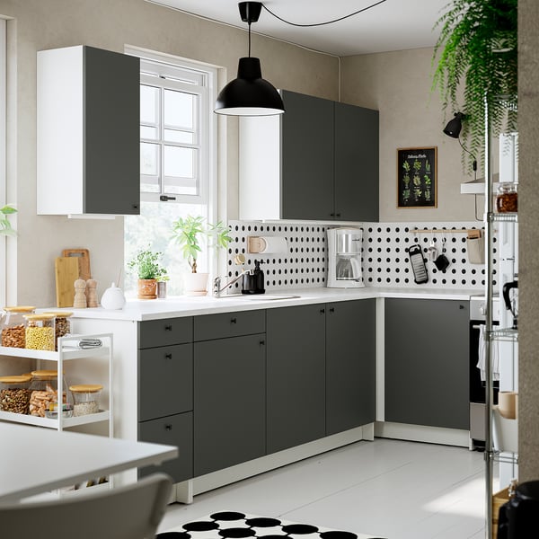 KNOXHULT Cuisine d'angle, gris foncé