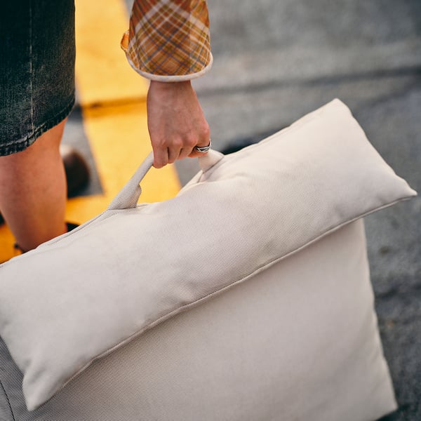 KOMPISHÄNG Coussin dossier, beige, 27x24 "