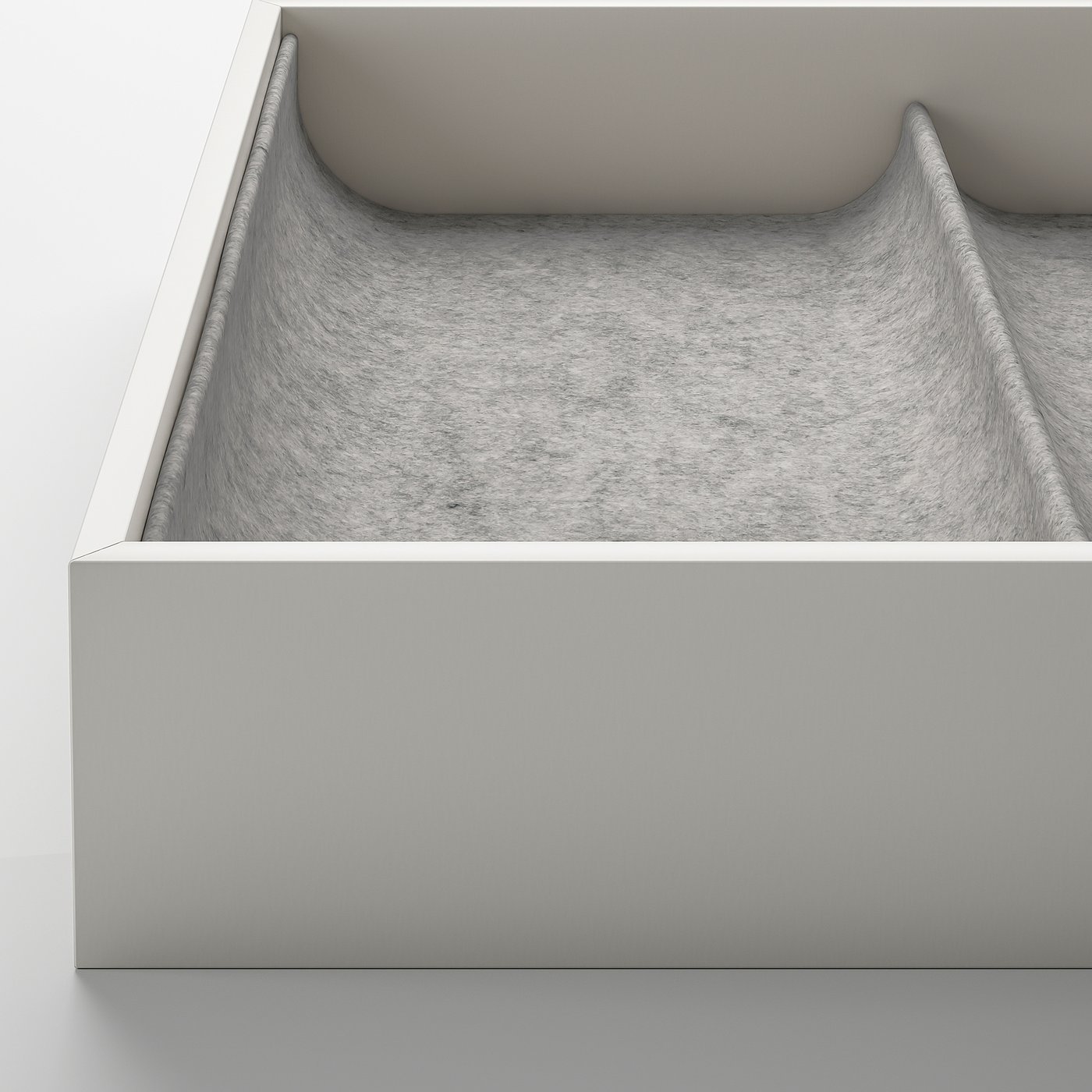 KOMPLEMENT Accessoire 4 compartiments, gris clair, 9 7/8x20 7/8x2 "