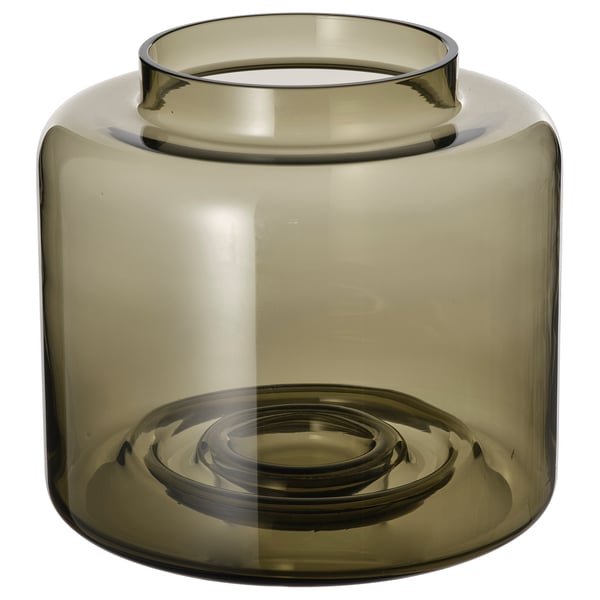 KONSTFULL Vase, vert-brun, 6 ¼ "