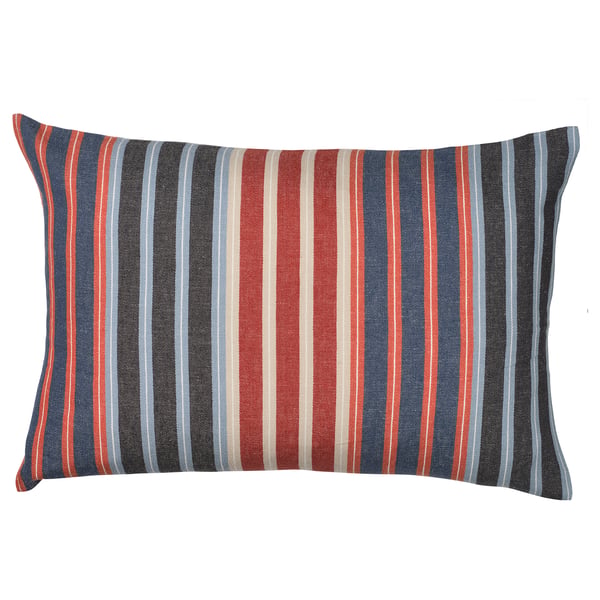 KORALLBUSKE Housse de coussin, bleu foncé/rouge, 16x23 "