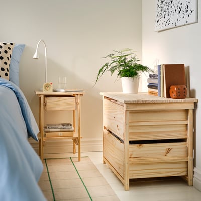 KRONÖREN Mobilier chambre, ensemble de 3, pin